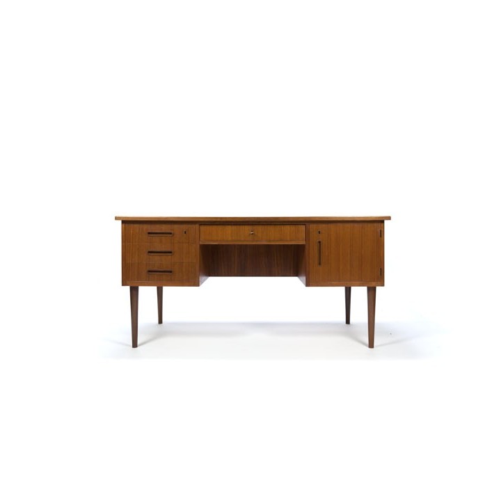 Large vintage Danish desk in teak vintage 1960s - Retro