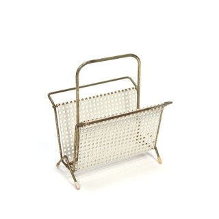 Wit geperforeerd metalen briefhouder - Retro Studio