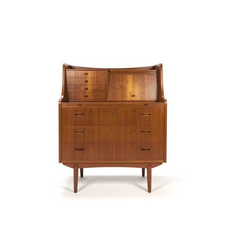 Teak secretaire with several drawers - Retro Studio