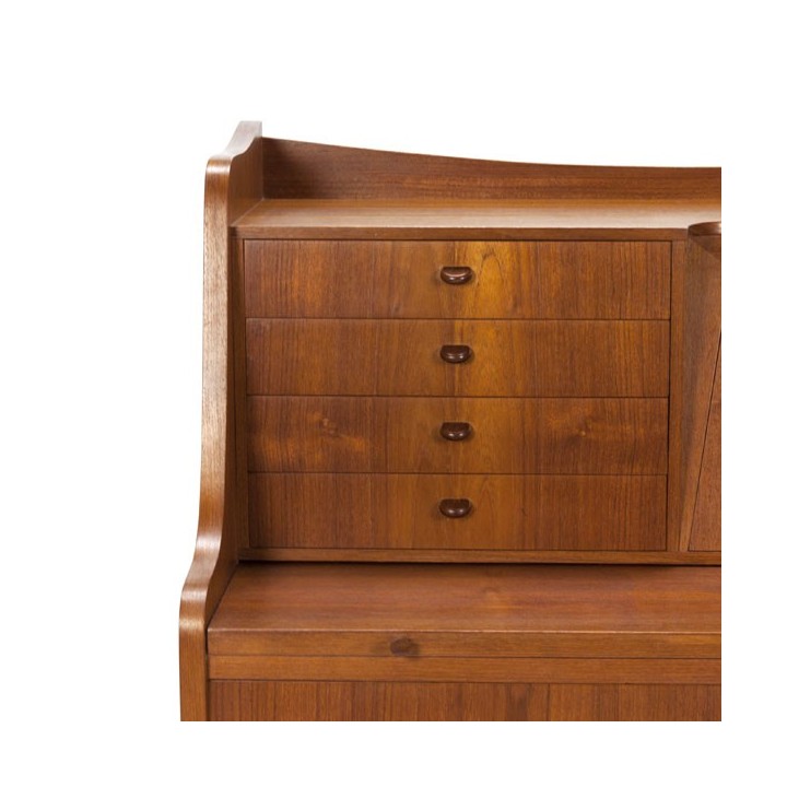 Teak secretaire with several drawers - Retro Studio