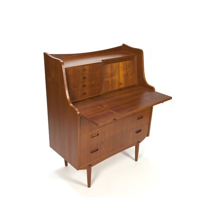 Teak secretaire with several drawers - Retro Studio