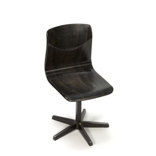 Klein bruin schoolstoeltje op stervoet - Retro Studio