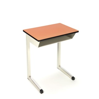 Industrial school desk with orange top - Retro Studio