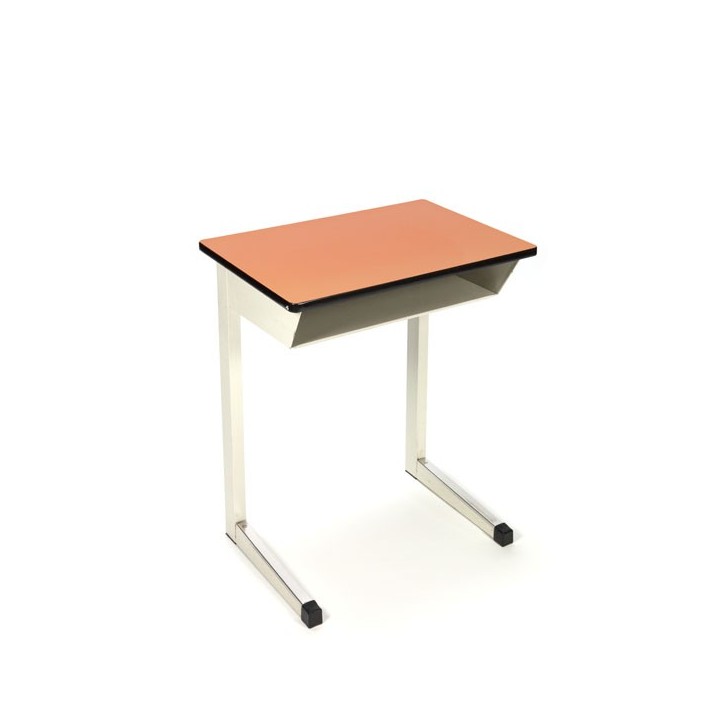 Industrial school desk with orange top - Retro Studio