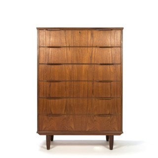 Hoog model ladekast in teakhout - Retro Studio