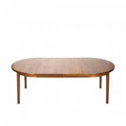 Large Danish oval dining table with 2...