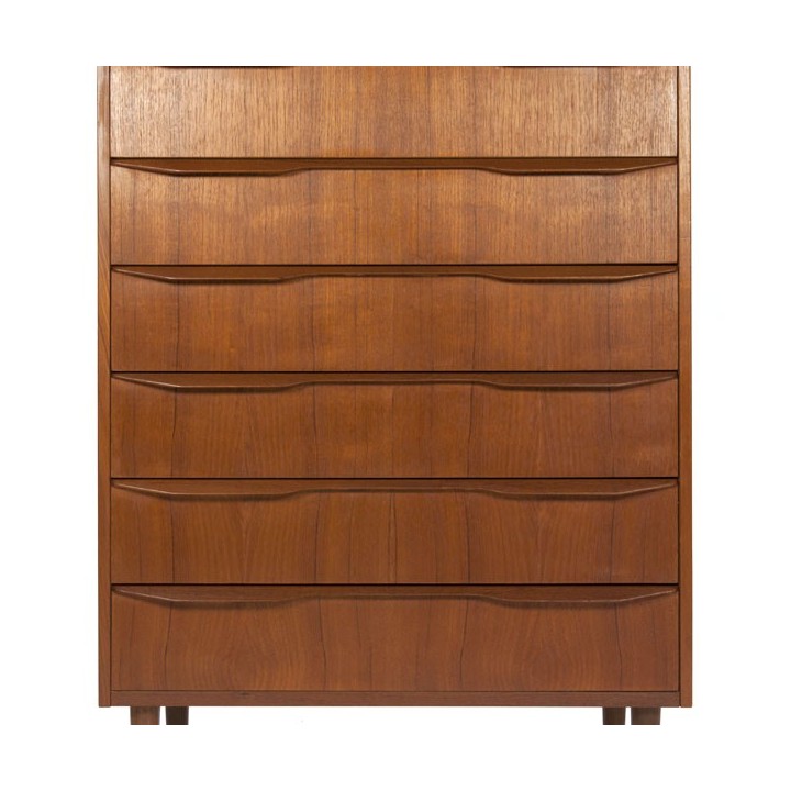 Deense ladekast met 7 lades in teak - Retro Studio