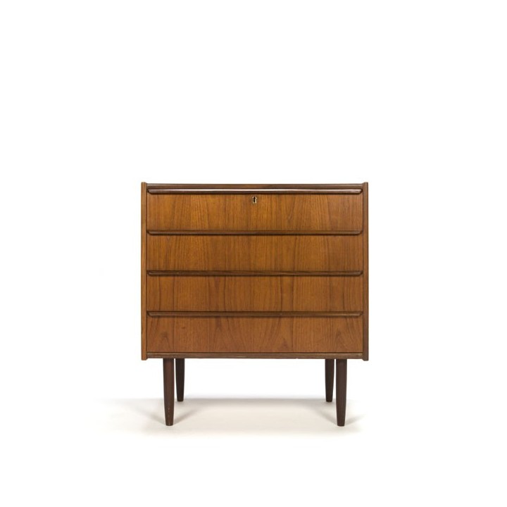 Kleine teakhouten ladekast met 4 lades - Retro Studio