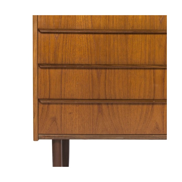 Kleine teakhouten ladekast met 4 lades - Retro Studio