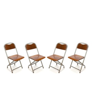 Set of 4 Danish industrial folding chairs - Retro Studio