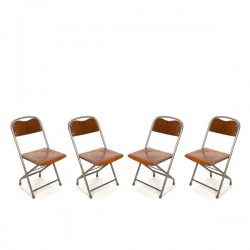 Set of 4 Danish industrial folding chairs