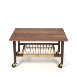 Danish side table with woven reeds - Retro Studio