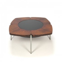 Rosewood design coffee table with glass part