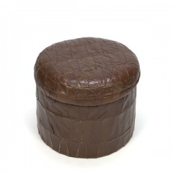 Brown pouf with removable top