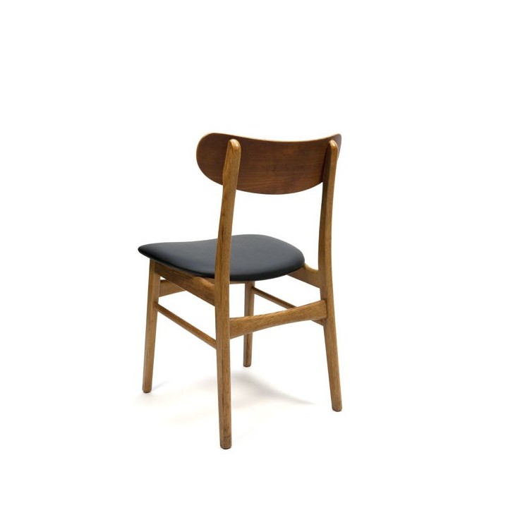 Set van zes Deense teakhouten eettafel stoelen - Retro