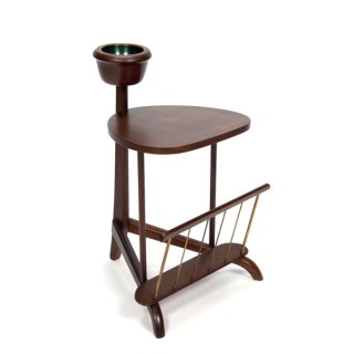 Teakhouten bijzettafel/ krantenrek - Retro Studio