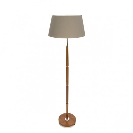 Danish teak floor lamp with grey shade