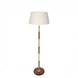 Danish teak floor lamp with brass details
