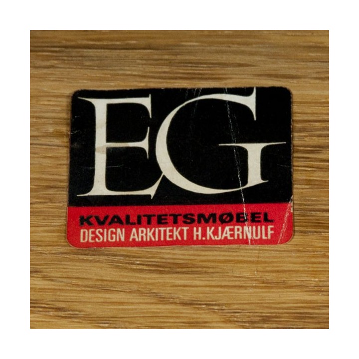 Eiken Razor Back fauteuil ontwerp Henning Kjærnulf - Retro