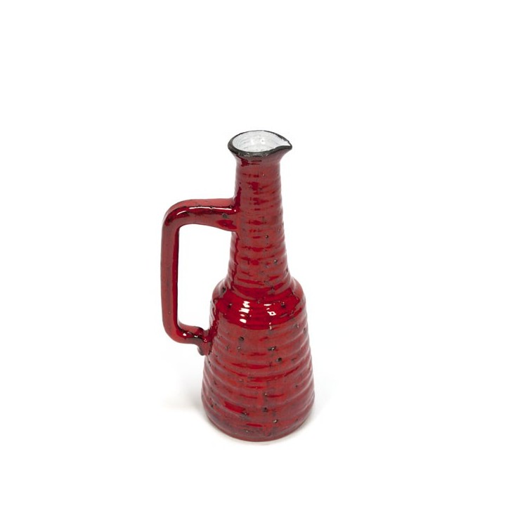 Rode vaas van aardewerk - Retro Studio