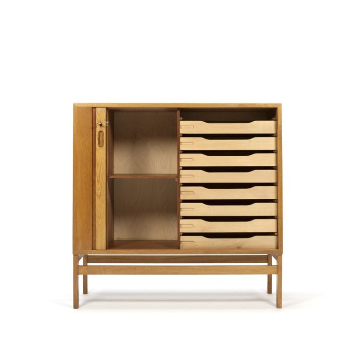 Deense archiefkast met jaloeziedeur - Retro Studio