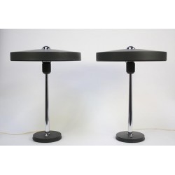 Set Philips table lamps by Louis Kalff grey