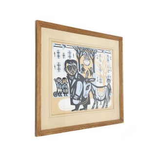 Zeefdruk van W. Hoogeveen uit 1955