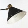 Wandlamp zwart met koperen details