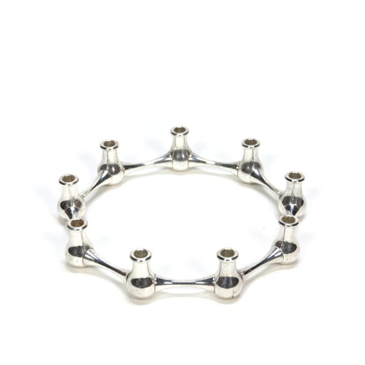 Deense verzilverde miniatuur kandelaar 