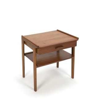 Teak nightstand with drawer