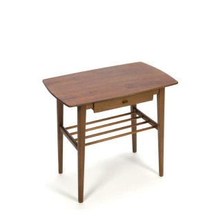Teak side table small drawer