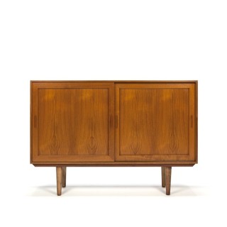 Small teak cabinet with sliding doors