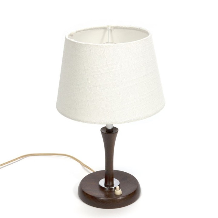 Small table lamp with teak base