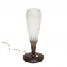 Tafellamp met hoge glazen kelk jaren vijftig
