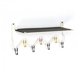 Coat rack with perforated shelf