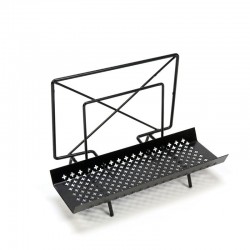 Black letter holder with perforated metal