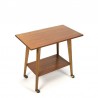 Teak side or television table on wheels