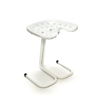 Stool with white tractor seat