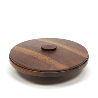 Large teak bowl with lid