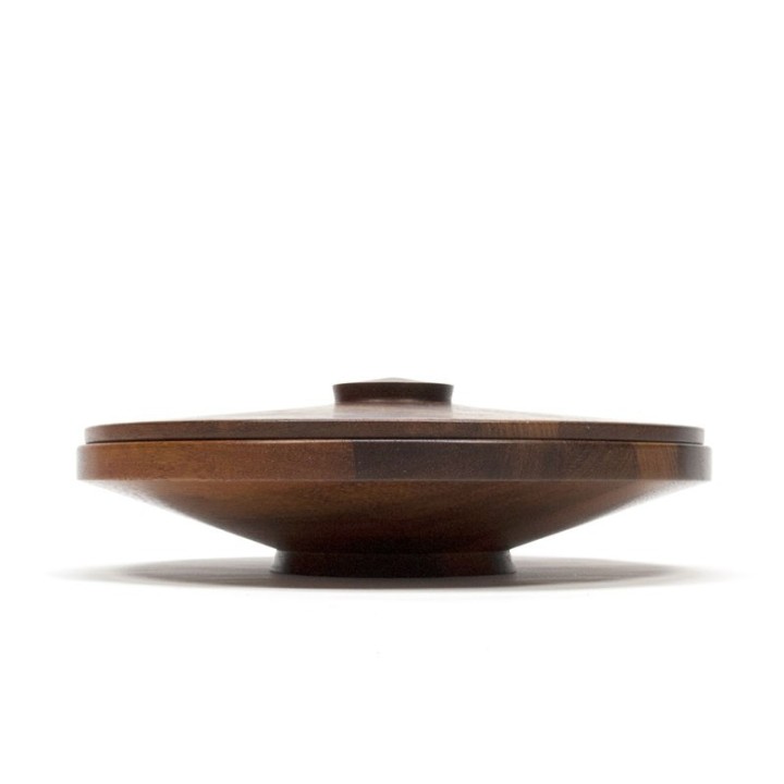 Large teak bowl with lid