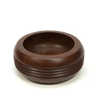 Teakhouten schaal met ringen