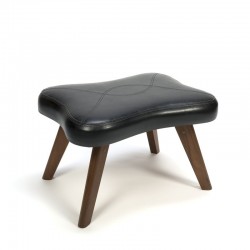 Danish teak stool with special stitching