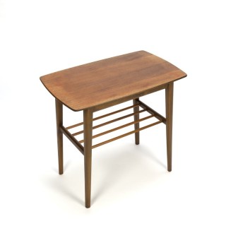 Teak side table with round bars
