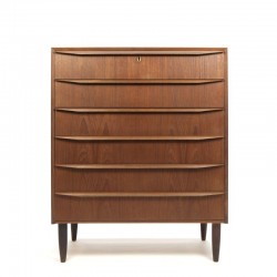 Danish teak chest of drawers with 6 drawers