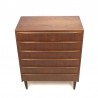 Danish teak chest of drawers with 6 drawers