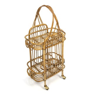 Bamboo bar trolley from the sixties