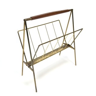 Brass colored design magazine rack