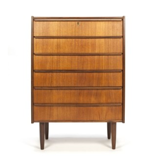 Danish dresser with 6 drawers in teak