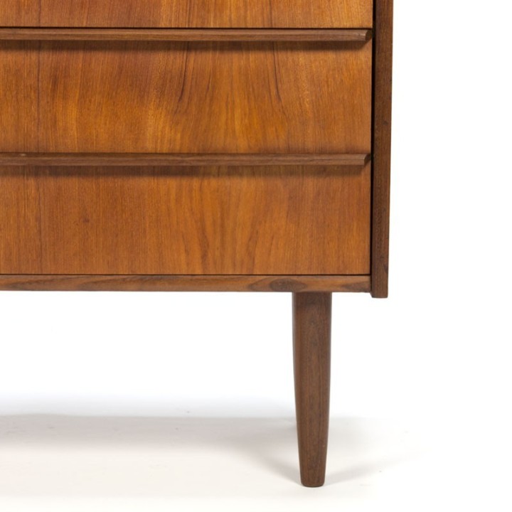 Deense ladekast met 6 lades in teakhout