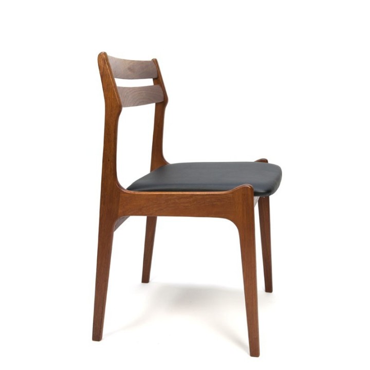 Set van 6 Deense teakhouten eettafel stoelen